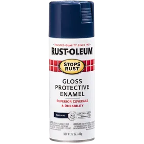12 OZ Stops Rust Protective Enamel Spray Paint - Gloss Navy Blue