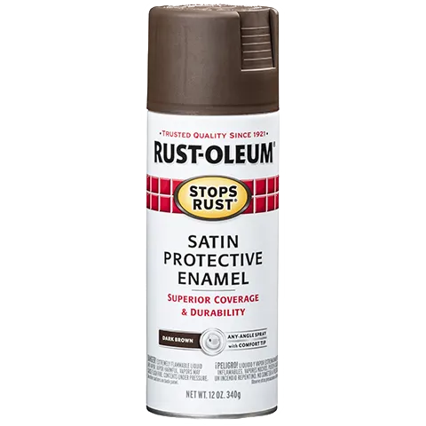 12 OZ Stops Rust Protective Enamel Spray Paint -Satin Dark Brown