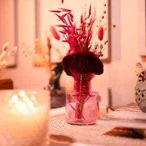 Blush Vase With Dried Flower - Two Piece Set