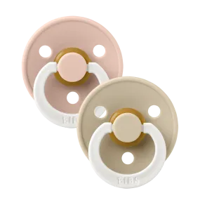 Colour Natural Rubber Latex Pacifier 2 pack | Blush Glow / Vanilla Glow