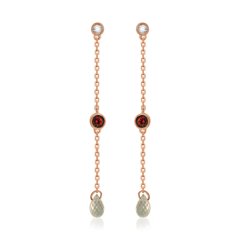 Garnet Rose Danglers