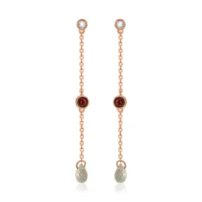 Garnet Rose Danglers