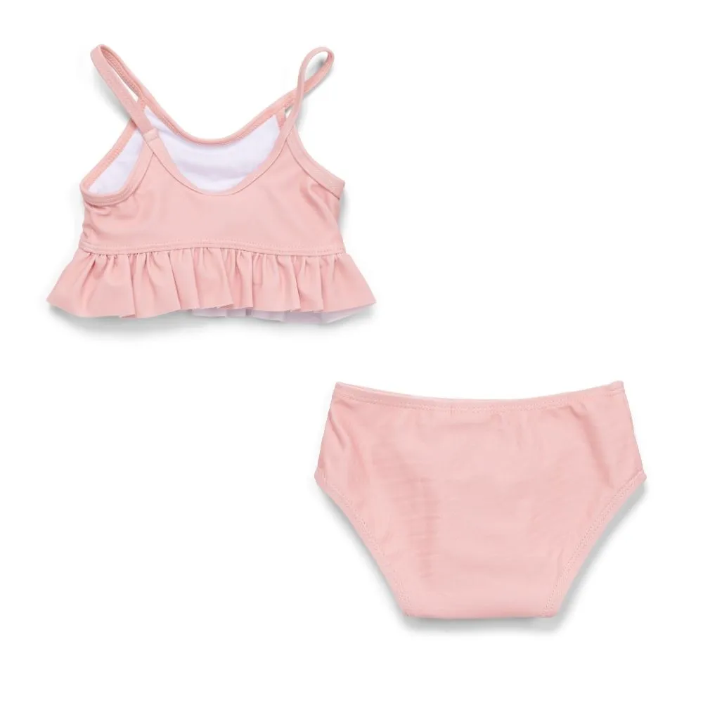 Girls Bikini Swimsuit Set Ruffles Starfish Pink