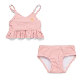 Girls Bikini Swimsuit Set Ruffles Starfish Pink