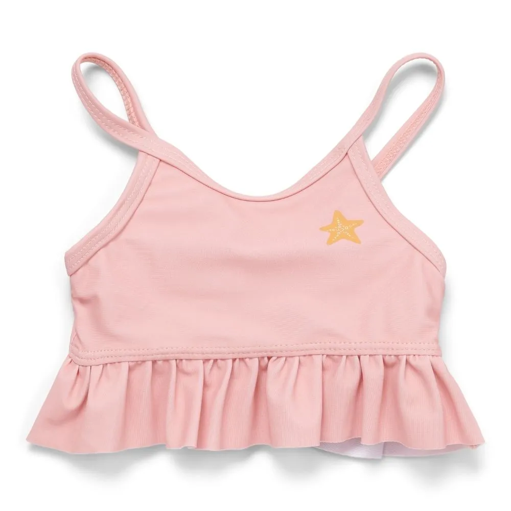 Girls Bikini Swimsuit Set Ruffles Starfish Pink