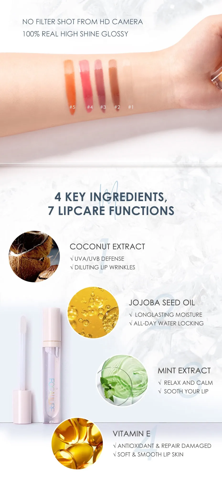 High Shine Lip Gloss Plumpmax Nourish Smooth Non-Sticky Formula Lipgloss