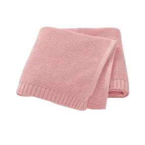 Knitted Cotton Blanket - Blush