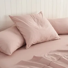 Leo Washed Cotton - Blush European Pillowcase