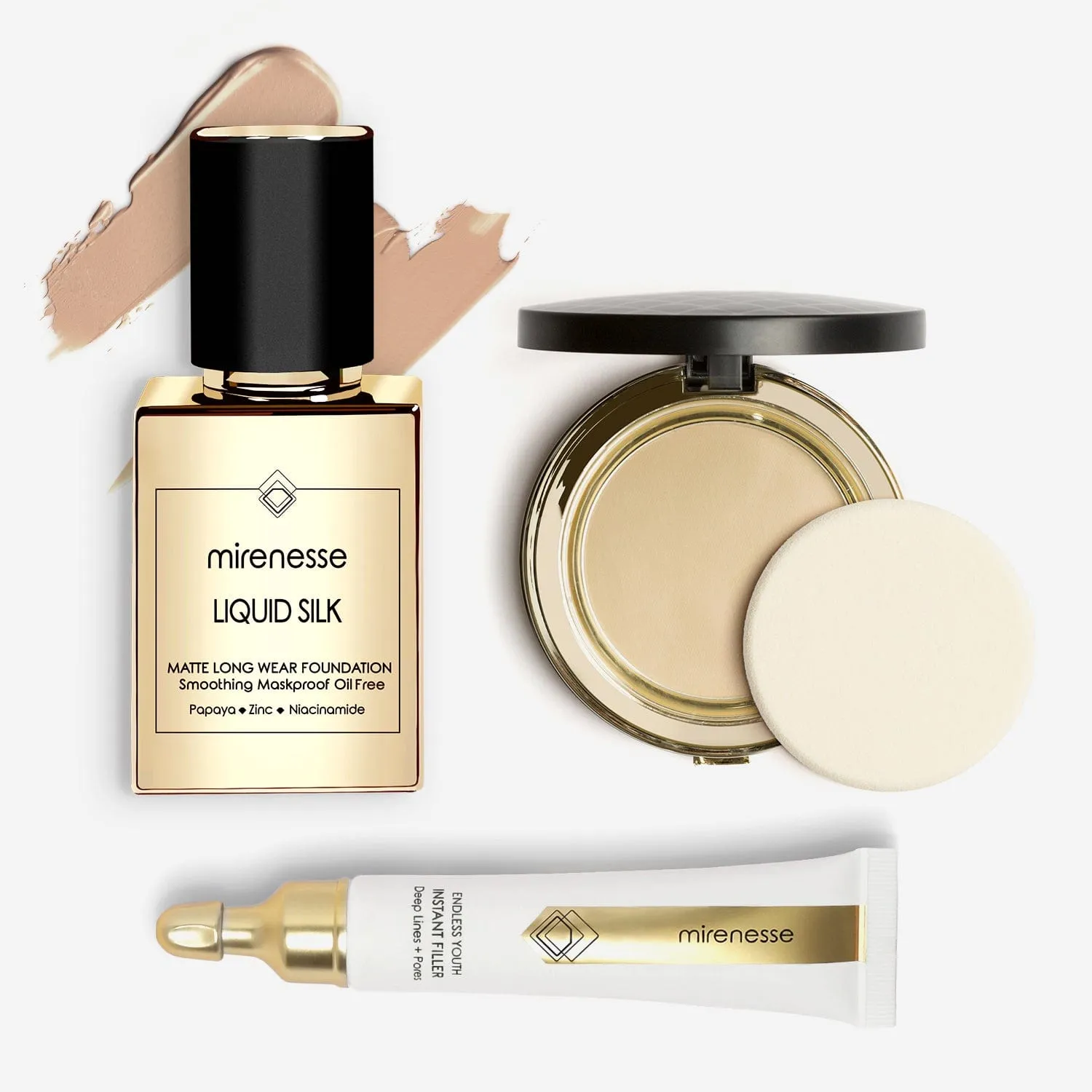 Liquid Silk Flawless Face Foundation Trio 3pce Kit