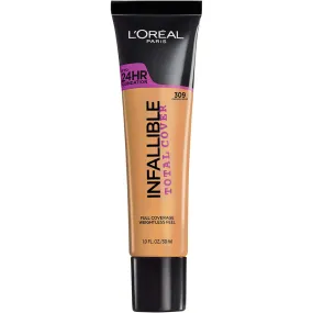 L'OREAL - Infallible Total Cover Foundation, Caramel Beige - 1 fl. oz. (30 ml)