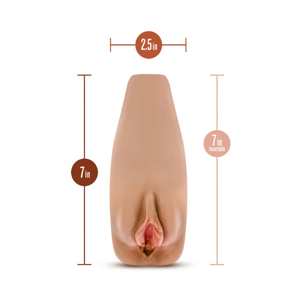 M Elite Soft   Wet Renata Vagina Stroker with Bullet Vibrator Tan