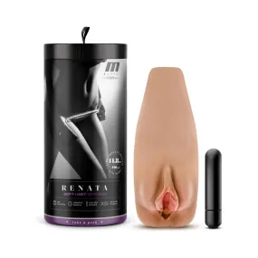 M Elite Soft   Wet Renata Vagina Stroker with Bullet Vibrator Tan