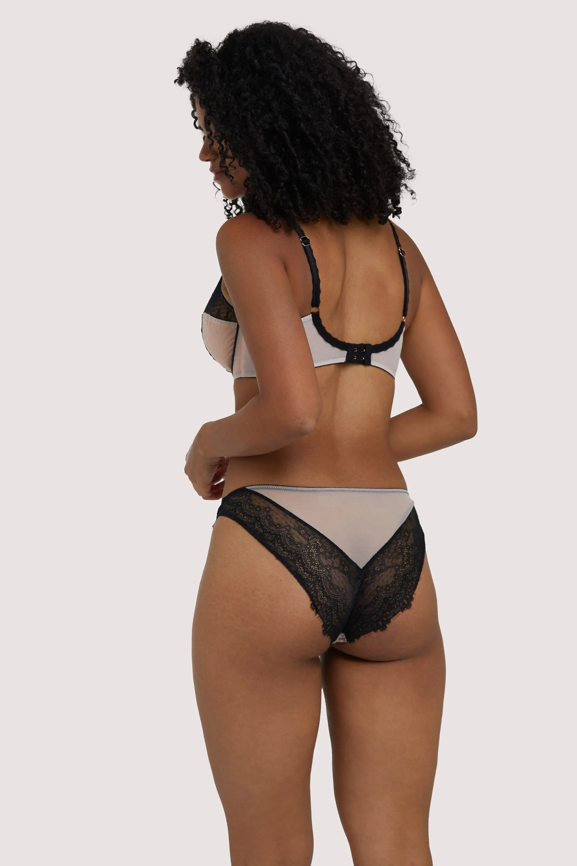 Rosalyn Black and Blush Balcony Bra