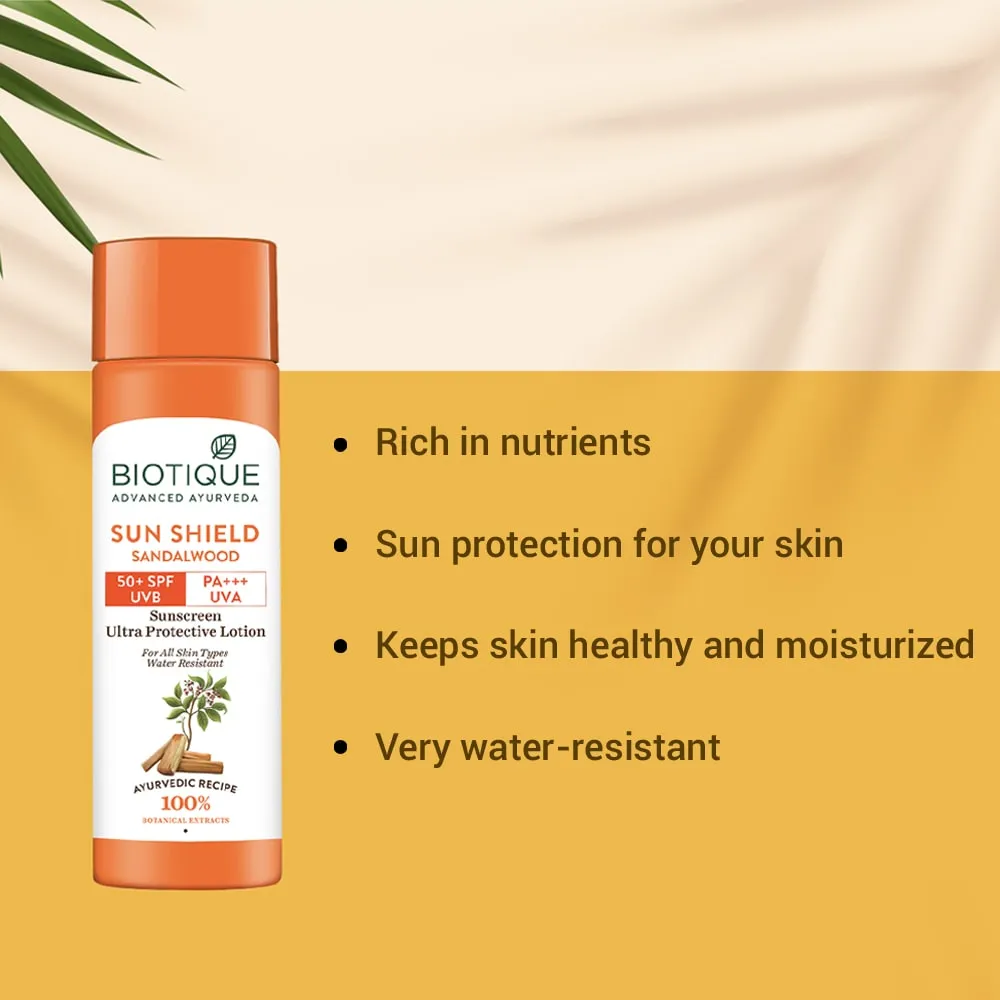 Sun Shield Sandalwood 50 SPF Suncreen Lotion--120ml