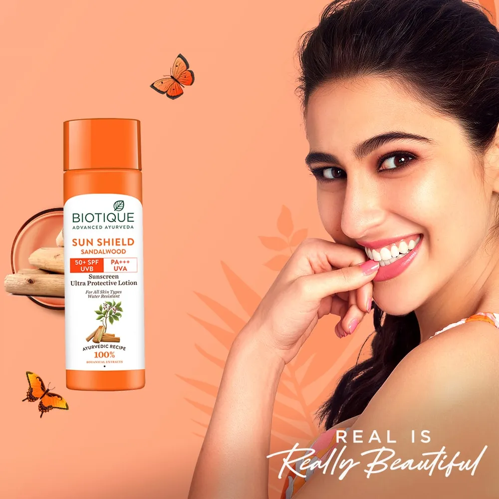 Sun Shield Sandalwood 50 SPF Suncreen Lotion--120ml