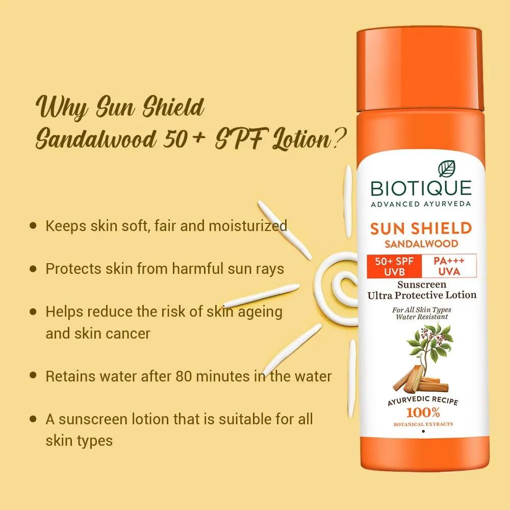 Sun Shield Sandalwood 50 SPF Suncreen Lotion--120ml