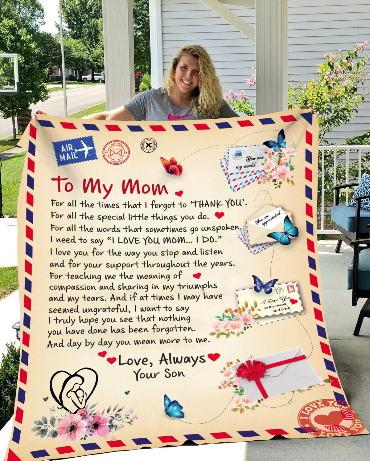 To Mom, Love Son Fleece Blanket
