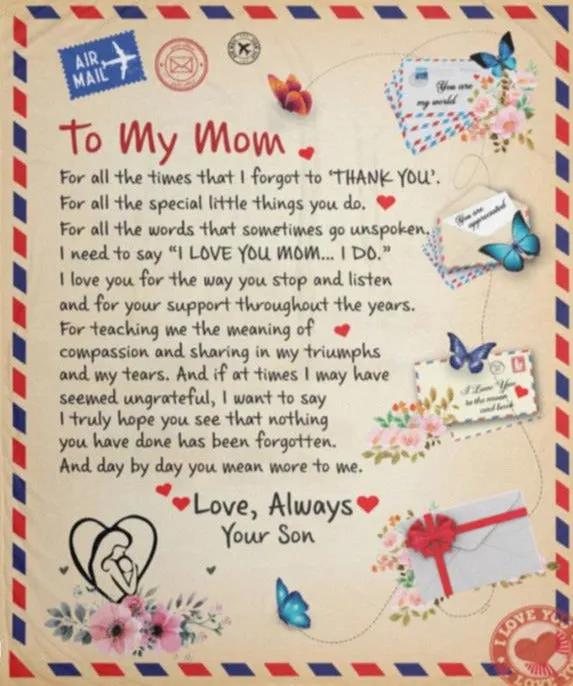 To Mom, Love Son Fleece Blanket