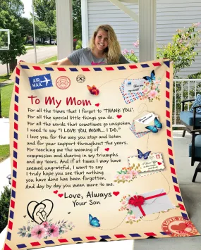 To Mom, Love Son Fleece Blanket