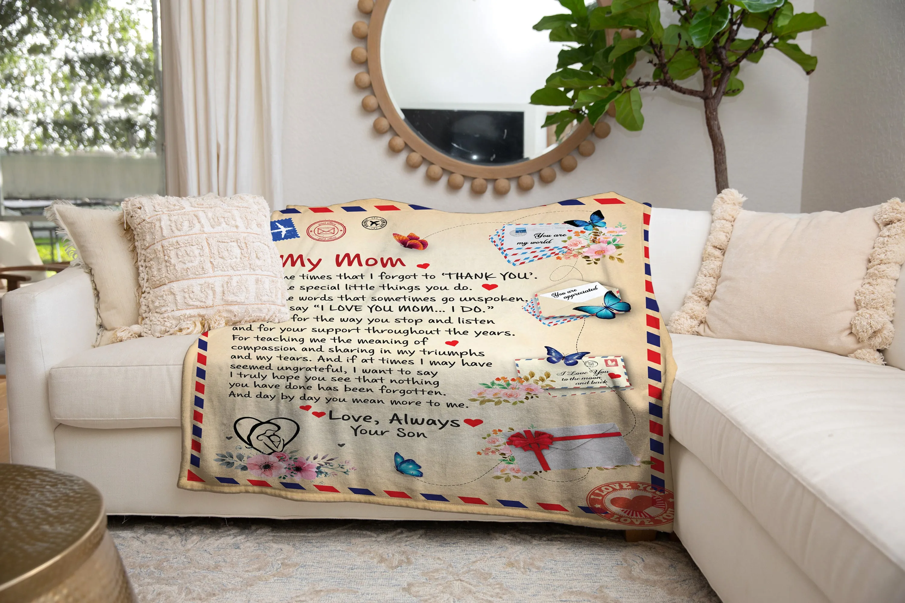 To Mom, Love Son Fleece Blanket