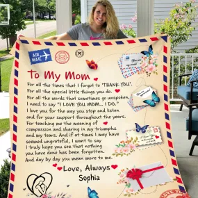 To Mom, Personalized Heartfelt Blanket